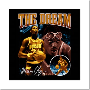 Hakeem Olajuwon The Dream Basketball Legend Signature 80S 90S Bootleg Rap Posters and Art
